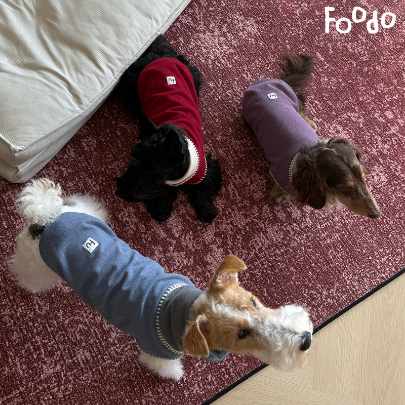 Foodo Autumn and Winter New Year Small Dog Dachshund Foxhound Two-Tone Stitching Special Embroidery German Velvet Warm Knitted Vest
