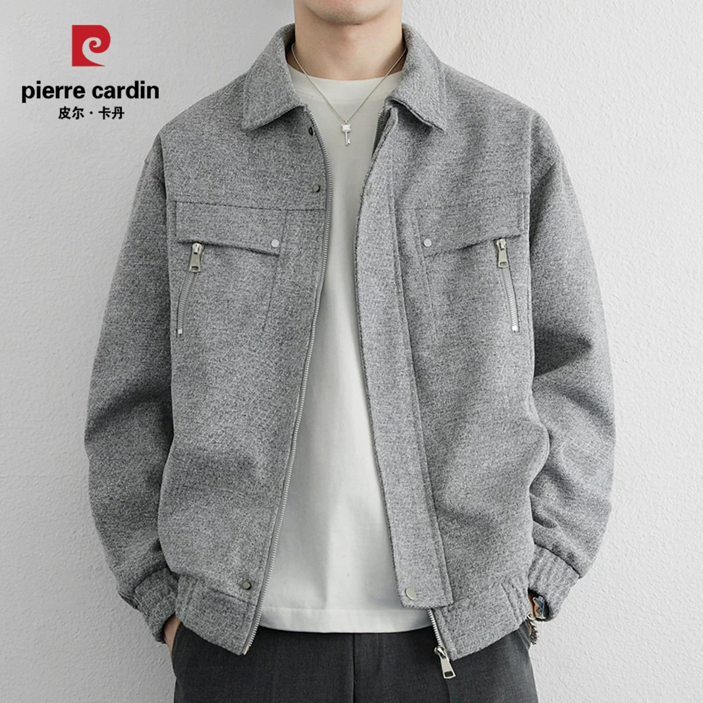 Пьер Карден, мужская весенняя трендовая куртка, тренд сезона, oversize