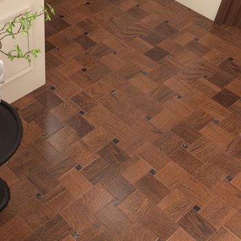 Medieval style versailles wood grain tiles living room bedroom imitation wood floor tile grid parquet bed and breakfast retro floor