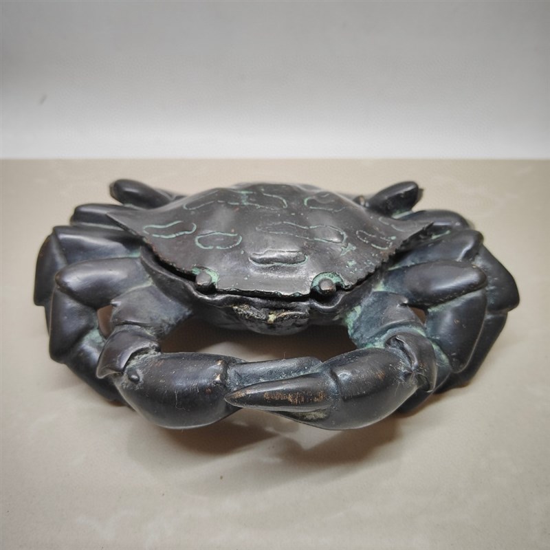 Antique literary play pure copper f crab ashtray ornaments desktop creative retro fortune ashtray pen wash ancient things