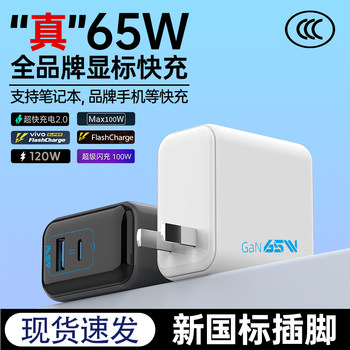 Yin'Er 65W Gallium Nitride Charger Pd Fast Charging Adapter Gan Suitable for Apple iPhone 17 Pro, Huawei, Xiaomi, Macbook, Mobile Phones, Tablets, Laptops, Dual Type-C Multi-Port 60W Plug