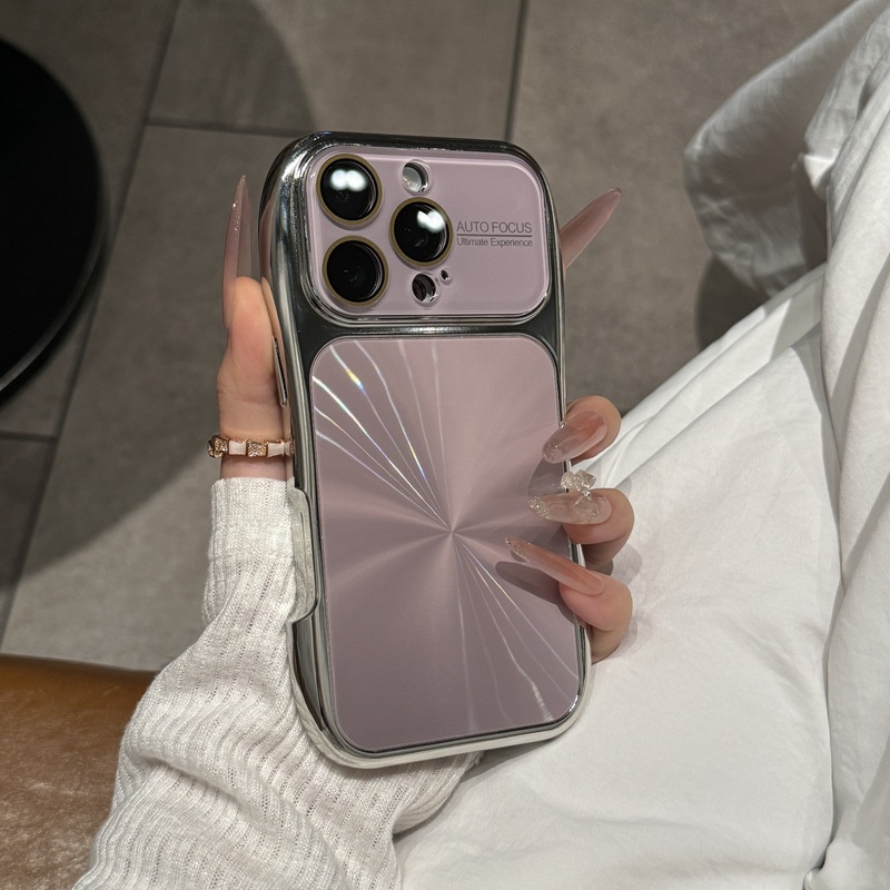 Ins Aurora Cd Pattern Slim Waist Photo Button Case Suitable for iPhone 17 Pro Max Phone Case with Large Window Lens Film Apple 16 Pro Max Premium 15 New Model Female 14/13 Anti-Drop Protective Cover