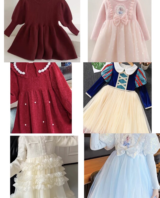 Girls' Dresses, Autumn and Winter Long Skirts, Children's Fashionable Princess Skirts, Mid-Length Skirts