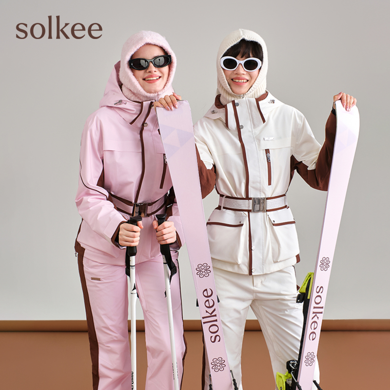 Solkee Ski Suit Women's 2L Single and Double Board Windproof and Waterproof Winter Warm Ski Jacket and Ski Pants Solkee Ski Suit Women's 2L Single and Double Board Windproof and Waterproof Winter Warm Ski Jacket and Ski Pants
