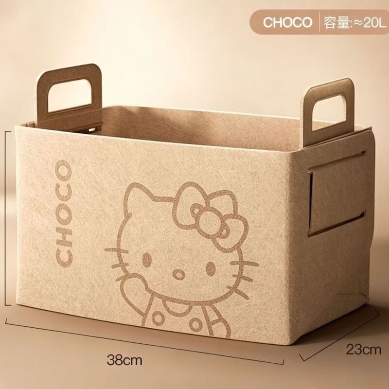 3Hello Kitty Felt Storage Baskets Are Soft, Cute, Versatile, Durable and Can Be Used in Desks, Wardrobes and Bathrooms