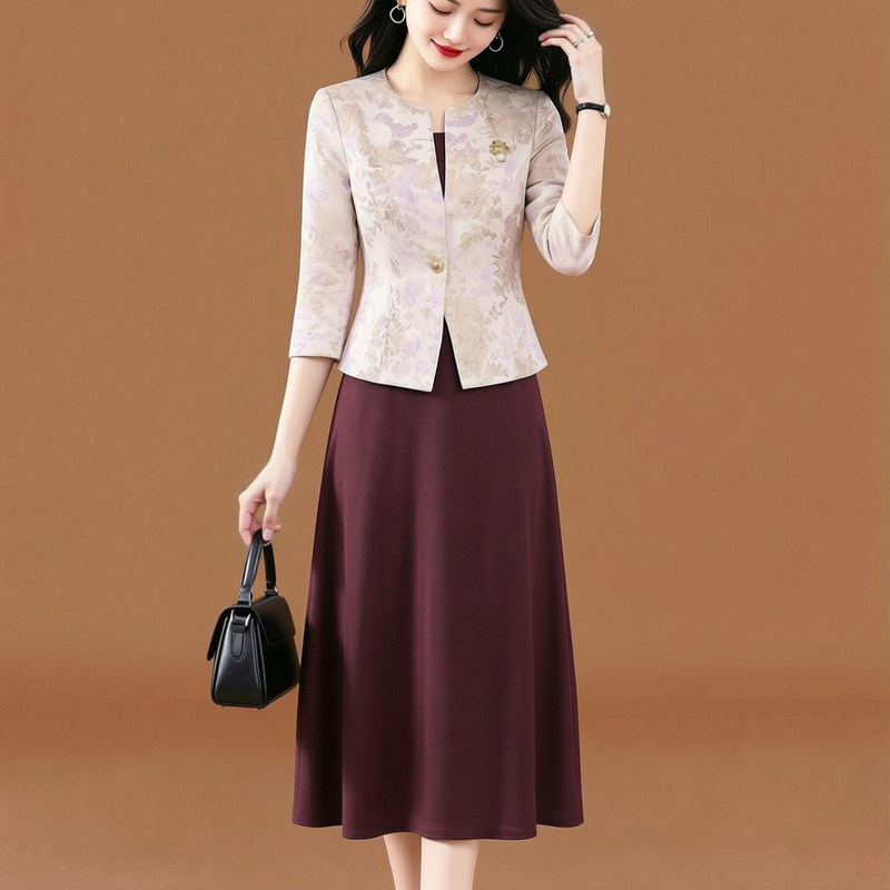 Elegant Autumn Brand Suit Dress for Women, New Summer 26 Style, Noble and Youthful Luxury Mother's Wedding Dress for Everyday Wear Elegant Autumn Brand Suit Dress for Women, New Summer 26 Style, Noble and Youthful Luxury Mother's Wedding Dress for Everyday Wear