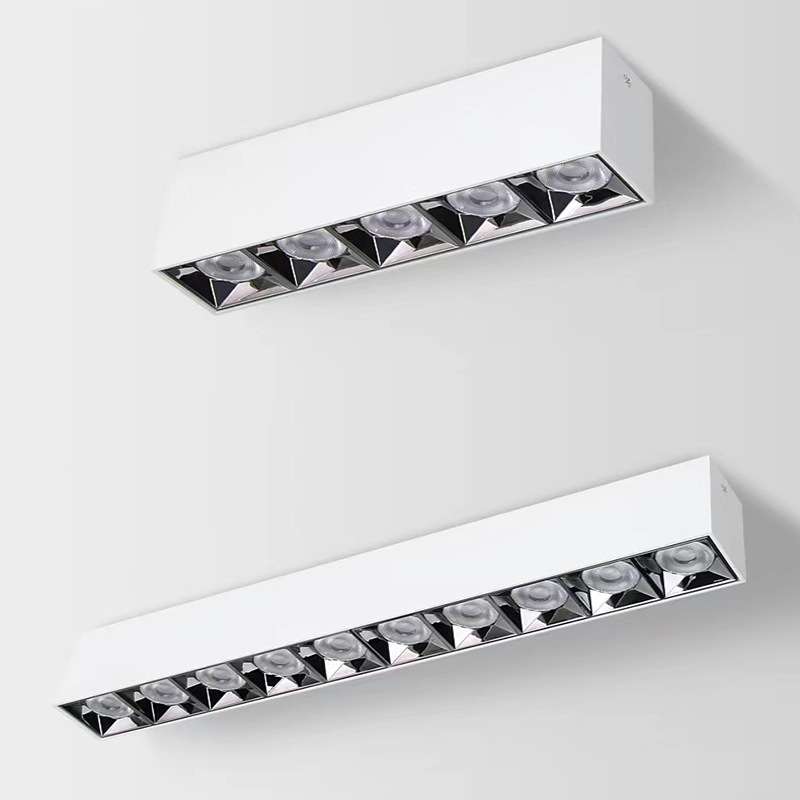 Surface-mounted spotlights, anti-glare bold lamps, no main light, living room lighting, LED grille lights, ceiling-mounted bedroom square downlights