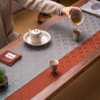 Chinese brocade waterproof tea mat pomegranate pattern high-end double-sided fabric table flag tea tablecloth tea mat tea set accessories