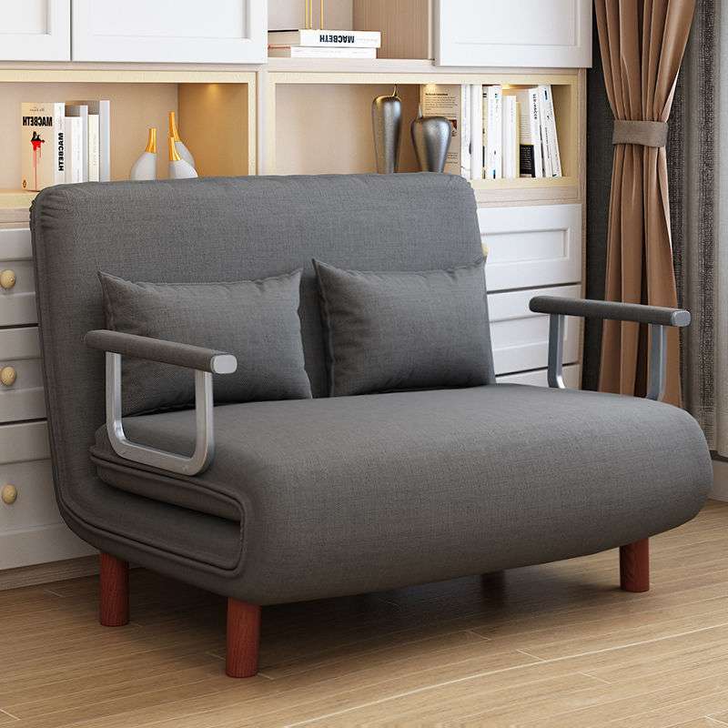 Folding sofa bed dual-purpose living room multi-function lunch break lazy sofa space-saving single internet celebrity fabric sofa bed