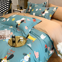 Hipster cartoon 60 Egyptian long-staple cotton four-piece small animal cotton cotton sheet quilt cover bedding