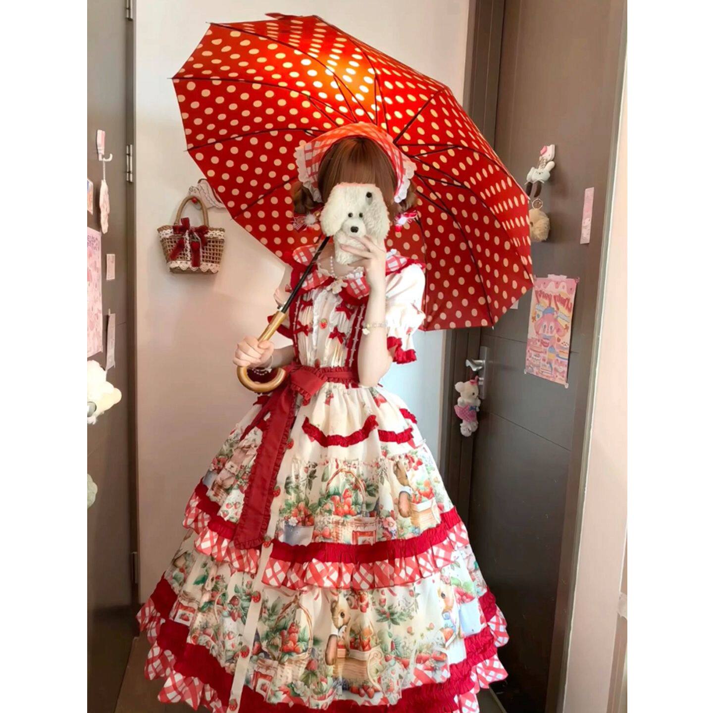 甜美可爱Lolita十二月草莓田OP优雅Cla洛丽塔日常甜Lo裙公主裙_lolita洛丽塔_淘宝游戏网