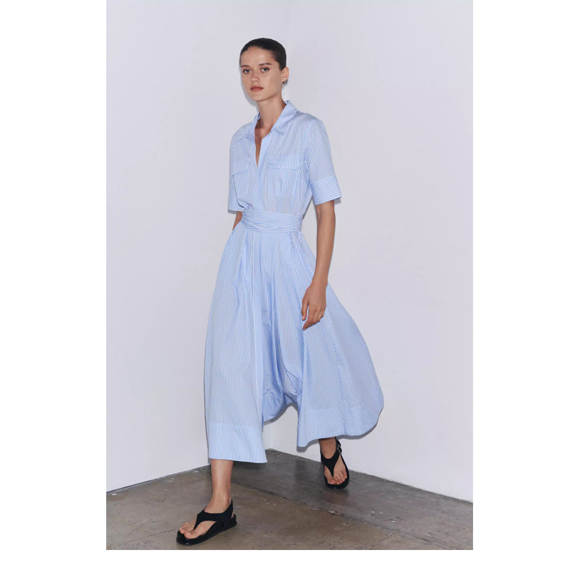 2025 Summer New Arrivals Women's Clothing Poplin Shirt-Style Dress 2640596 104