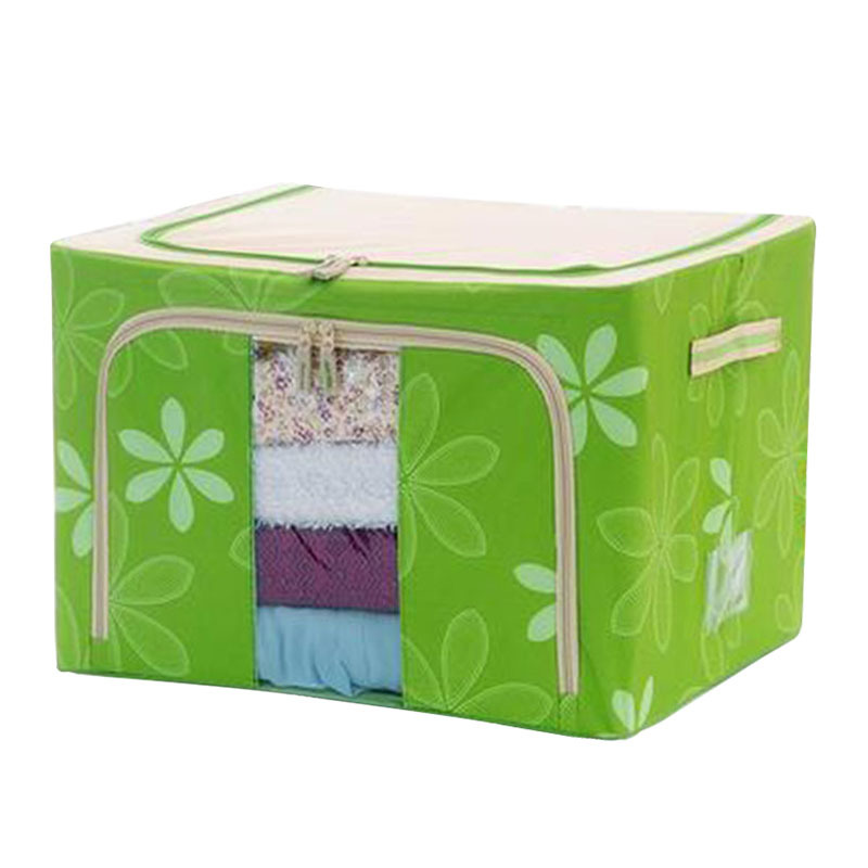 Storage Box Organizer Box Oxford Cloth Steel Frame Waterproof Dustproof Foldable Visible Storage Box for Clothes, Quilts, and Toys