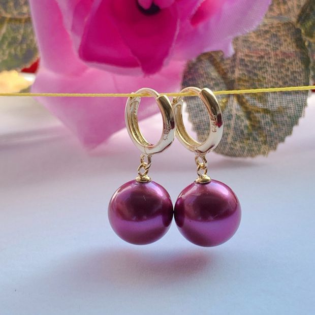 Natural freshwater pearl earrings 925 sterling silver pearl earrings anti-allergy pearl earrings for mother and lover