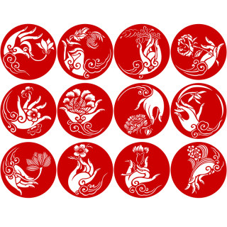 初学者剪纸图样佛手花鸟r刻纸图案手工剪纸高清中国风窗花打印底