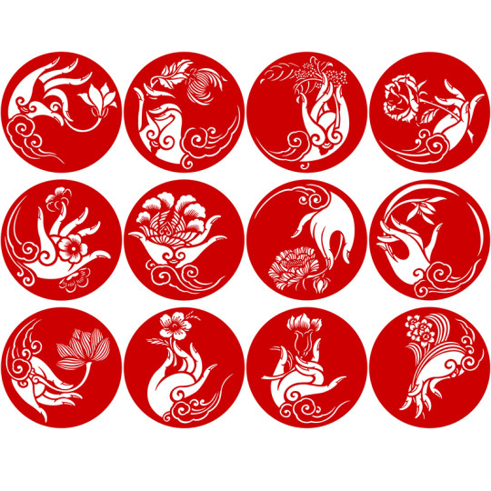 初学者剪纸图样佛手花鸟r刻纸图案手工剪纸高清中国风窗花打印底