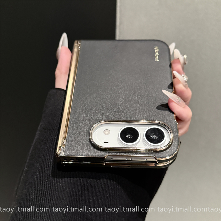 Nappa Leather Gold Trim iPhone Case