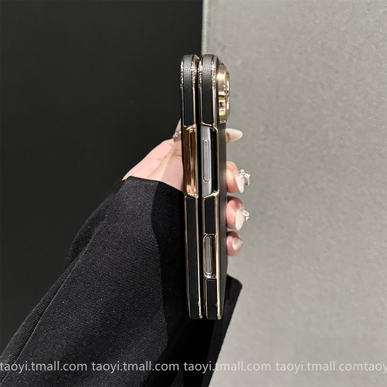 Nappa Leather Gold Trim iPhone Case