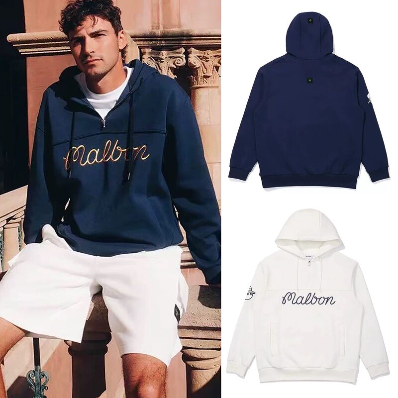 25 Spring Collection Korean Malbon Golf Apparel Men's Hooded Long Sleeve Sweatshirt Casual Sports Top 25 Spring Collection Korean Malbon Golf Apparel Men's Hooded Long Sleeve Sweatshirt Casual Sports Top