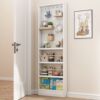 Perforated board storage rack solid wood door behind floor rack sandwich ultra-thin bookshelf storage P rack cheese thin cabinet with narrow gap