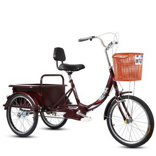 新款老年三轮车人力车老人代步车脚蹬双人车脚踏自行车成人三轮车