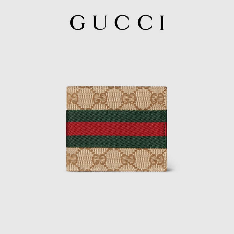 [New Model] Gucci Gucci Double-Fold Wallet with Decorative Ribbon