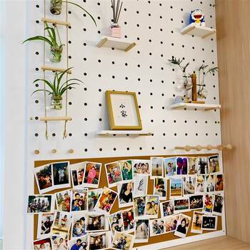 Pure solid wood hole board custom-made entrance wall wooden k rack door wall storage display rack