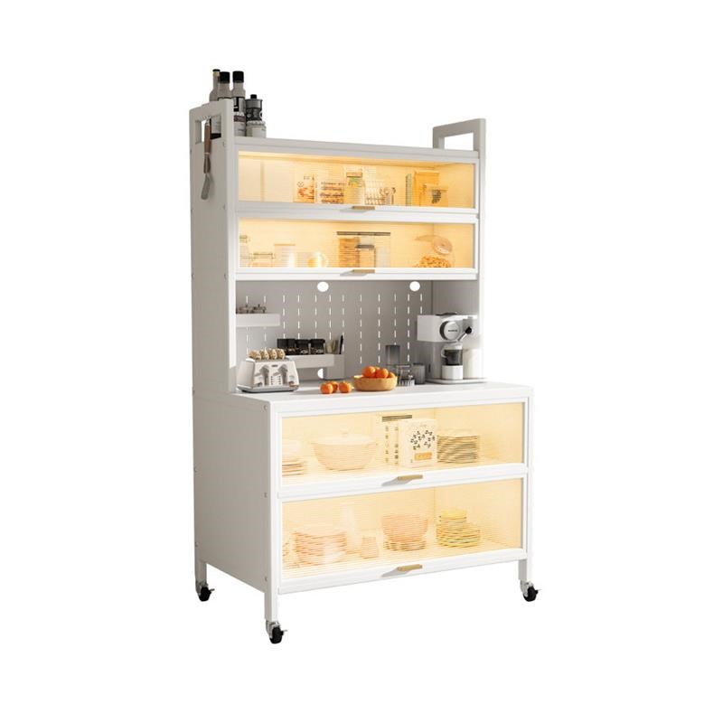 Hole board kitchen storage rack side cabinet floor storage cabinet clip storage cabinet microwave oven oven rack