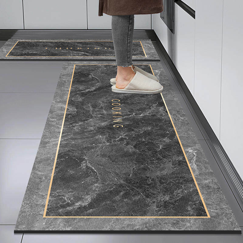 Kitchen floor mats are non-slip, oil-proof, wipeable, washable, stain-resistant, waterproof foot mats, carpets, bathroom entrance door absorbent floor mats