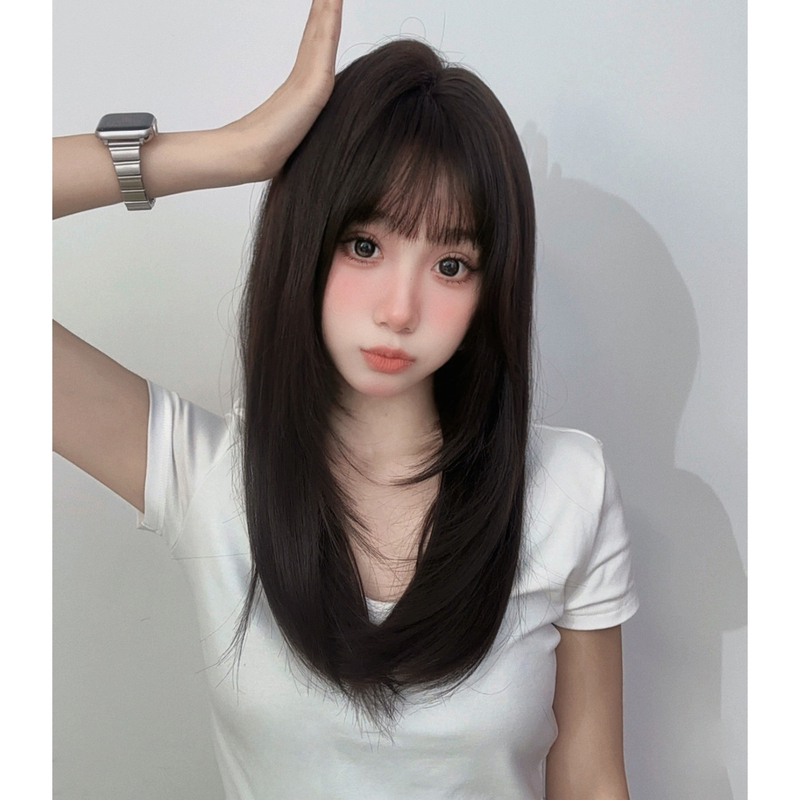 No. 17 Black Tea Medium-Length Layered Collarbone-Length Hair
