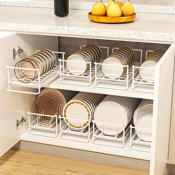 Dish rack in the cabinet pull basket drawer type u accessories installation-free dish storage shelf kitchen storage rack bowl