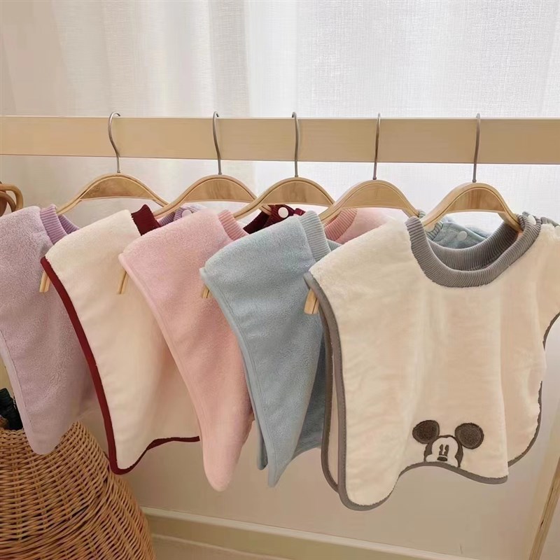 Children's washcloth, baby brushing bib, anti-dirty, absorbent, non-wet clothing, cartoon face towel, bib scarf