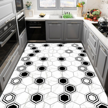 Kitchen floor mats are anti-slip and oil-proof, wipeable and wash-free carpets, pvc waterproof floor mats, dedicated household dirty-resistant mats for the entire floor