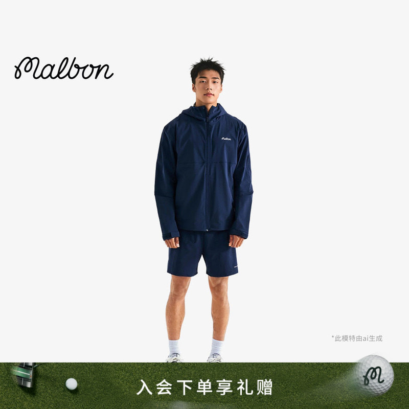 Malbon Performance Golf Men's Casual Sports Loose Zipper Hooded Jacket Malbon Performance Golf Men's Casual Sports Loose Zipper Hooded Jacket