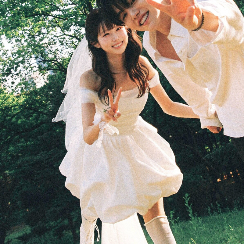 French-Style Off-The-Shoulder Light Wedding Dress, Playful and Cute Bride Travel Photo Shoot Dress, Short Birthday Coming-Of-Age Ceremony Dress French-Style Off-The-Shoulder Light Wedding Dress, Playful and Cute Bride Travel Photo Shoot Dress, Short Birthday Coming-Of-Age Ceremony Dress