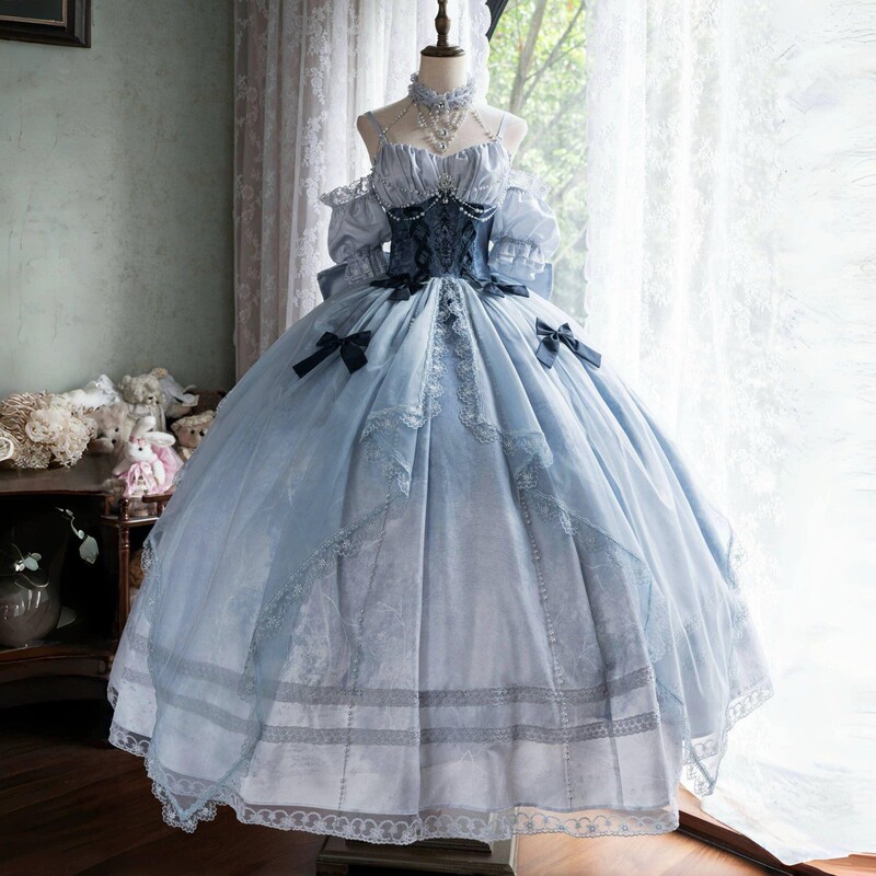Cinderella Escape Night Lolita Dress Student Coming-Of-Age Ceremony Birthday Evening Dress Long Lolita Princess Dress