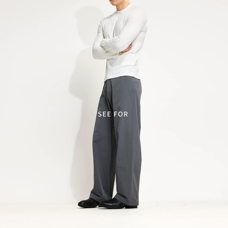 See For【Fishbone Line Deconstruction】Nylon Blend Quick-Dry Gray Casual Pants for Men Loose Outdoor Hiking Pants See For【Fishbone Line Deconstruction】Nylon Blend Quick-Dry Gray Casual Pants for Men Loose Outdoor Hiking Pants
