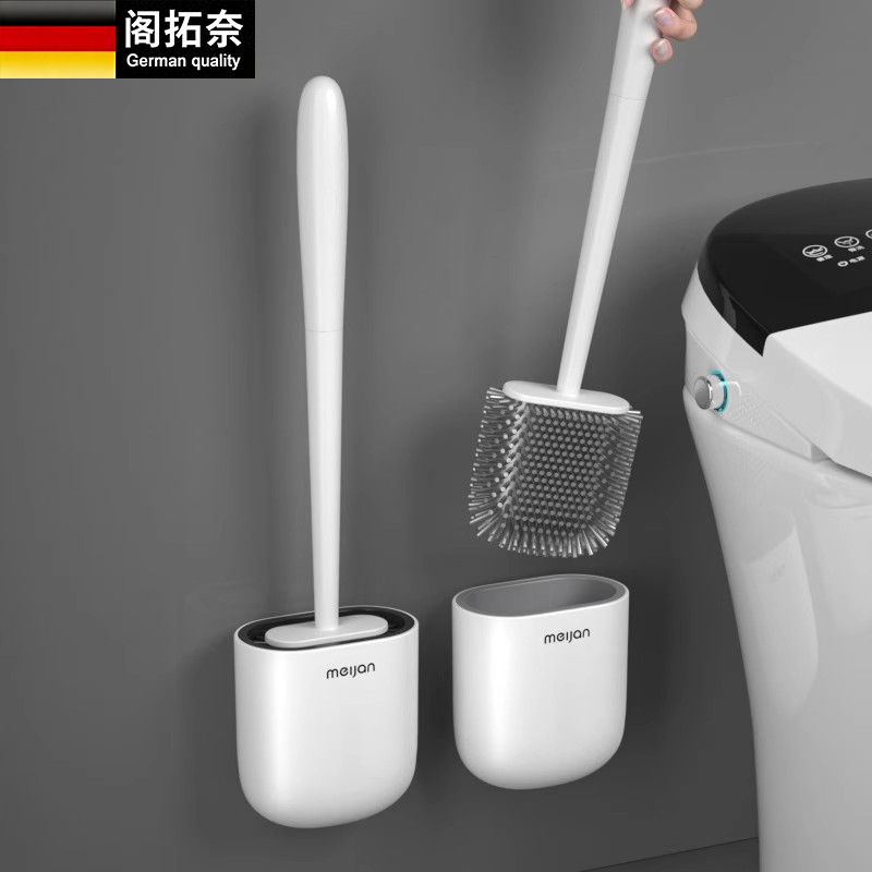 German Bathroom Toilet Brush Silicone Squat Toilet Cleaning Tool Household No-Drill No-Dead-Angle Toilet Brush