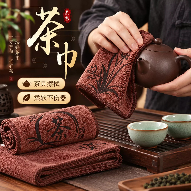 Tea Table Accessories, High-End Thickened Water-Absorbent Tea Towel, Tea Table Cloth, Zen-Style Cleaning Cloth, Tea Set Towel Tea Table Accessories, High-End Thickened Water-Absorbent Tea Towel, Tea Table Cloth, Zen-Style Cleaning Cloth, Tea Set Towel