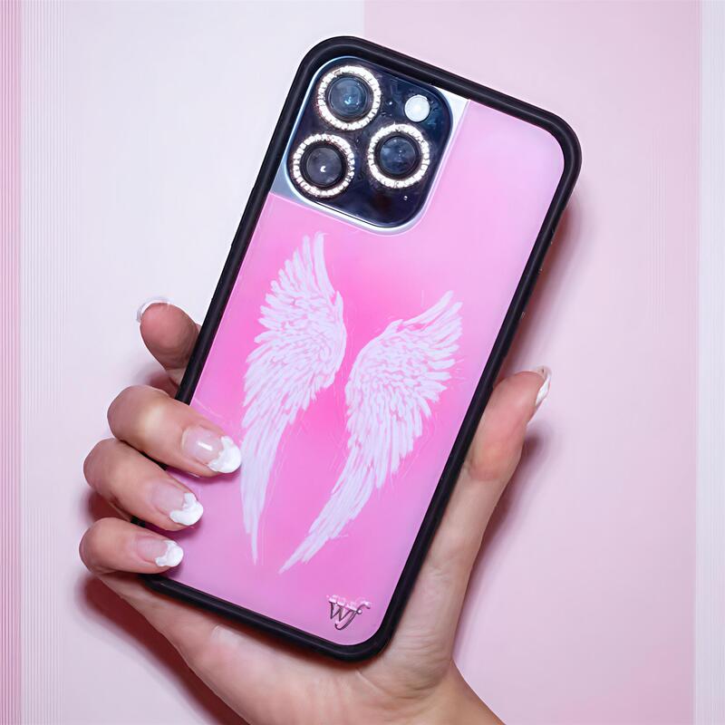 Wf Mobile Phone Case New Model Angel Wings Phone Case Angelbaby Suitable for Iphone16/15/14/13/Pro/Max Full Protection Anti-Drop Hard Case European and American High-End Style Wf Huaqiangbei