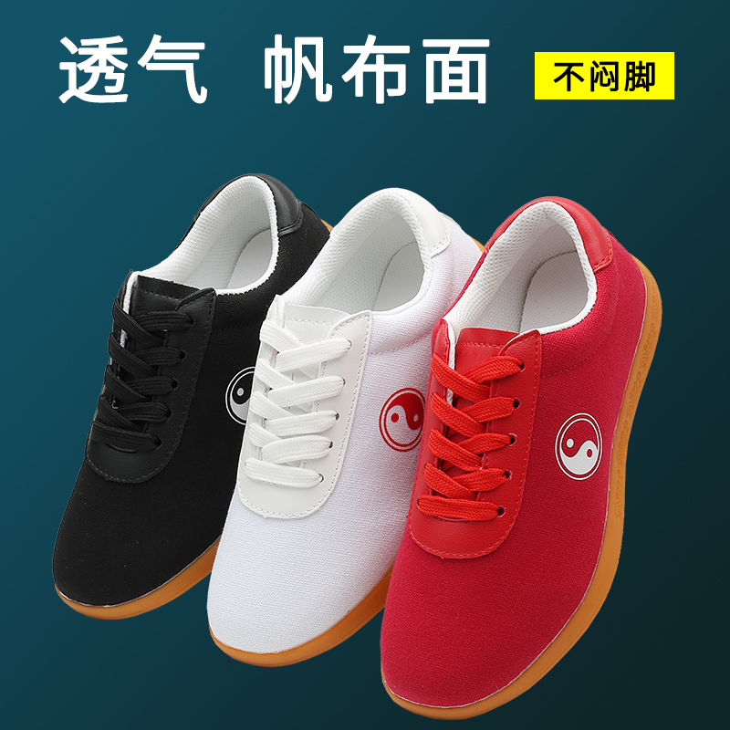 Professional Tai Chi Shoes Women Spring and Autumn Cloth Shoes Martial Arts Shoes Tai Chi Shoes Practice Shoes Men's Canvas Chenjiagou Flagship Store