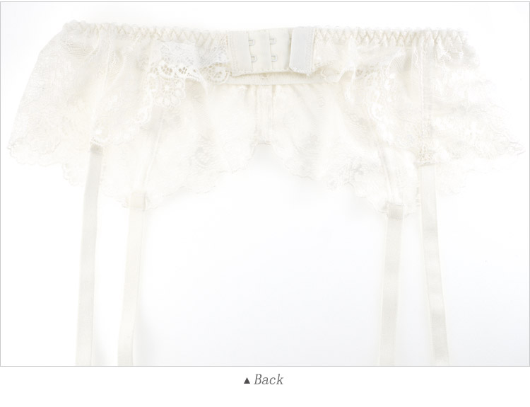 Châu Âu và Mỹ ngà gợi cảm sữa trắng trong suốt ren garter tóm tắt 2 mảnh đặt silicone thép khóa ruy băng phụ kiện thời trang 