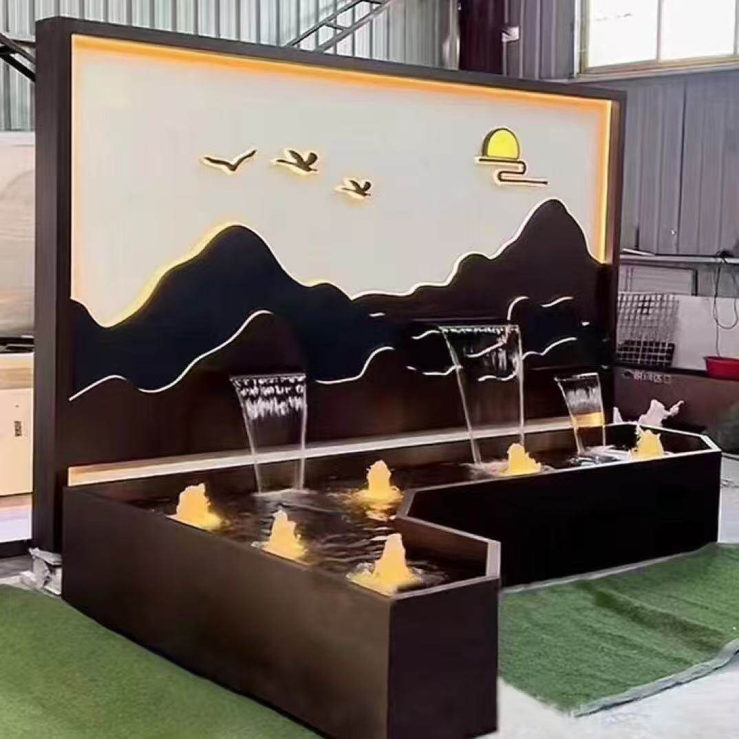 Резная перегородка 定制不锈钢屏风金属隔断墙户外庭院别墅背景墙酒店山水室内外屏风 No brand