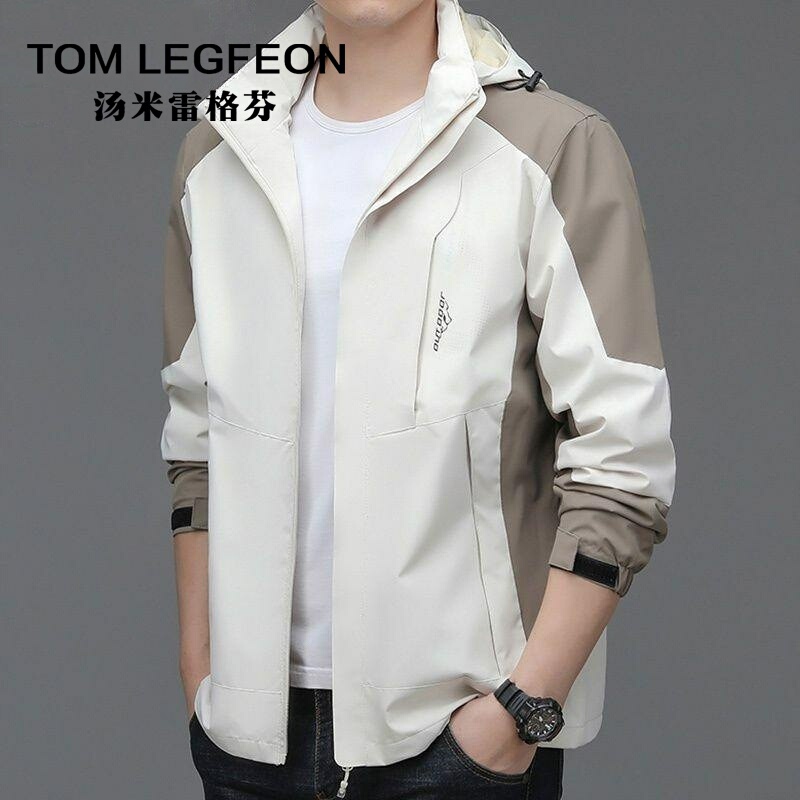 Tommy Regfin's New Men's Jacket, New Casual Sports Windbreaker, Spring and Autumn Jacket for Middle-Aged Men