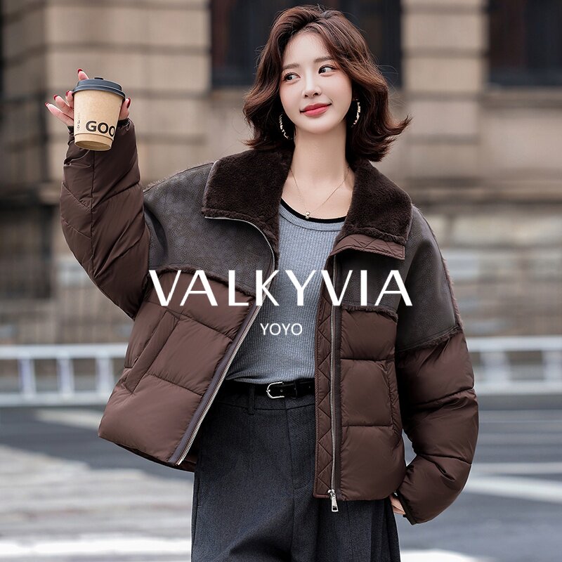 【Valkyvia/Товары класса люкс Youyou】 Зимняя короткая толстая свободная куртка на хлопчатобумажной подкладке, женская толстая куртка на хлопчатобумажной подкладке
