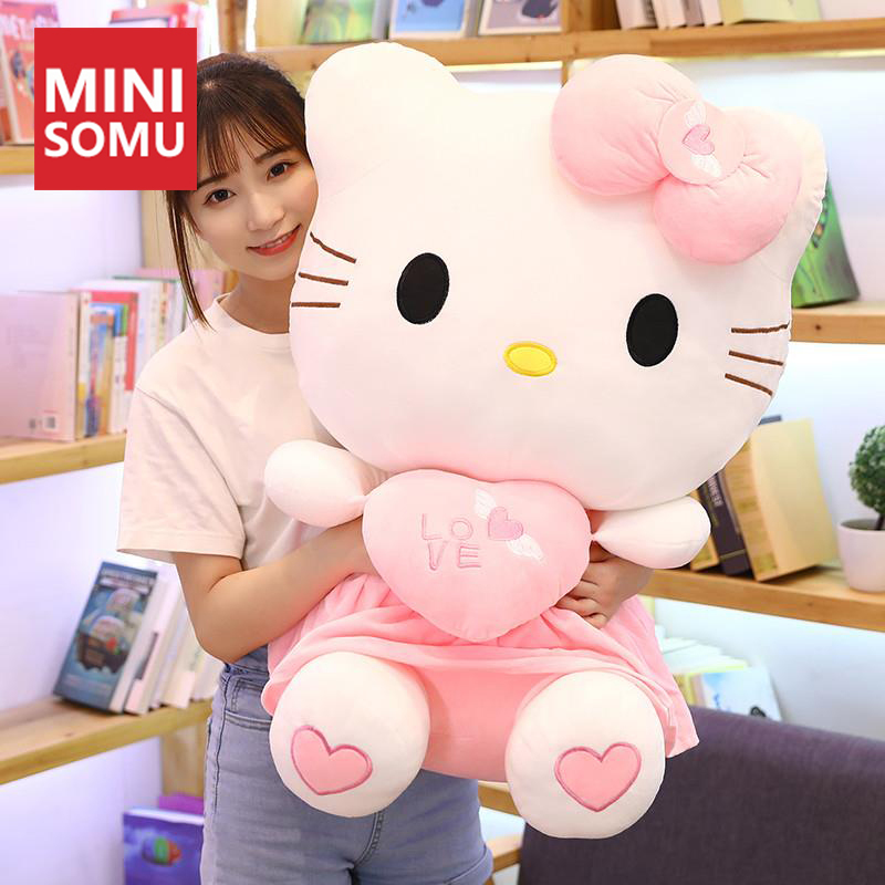 Japanese Large Heart-Shaped Kt Cat Plush Doll Hellokitty Bed Sleeping Pillow Stuffed Toy for Girls Plush Toy