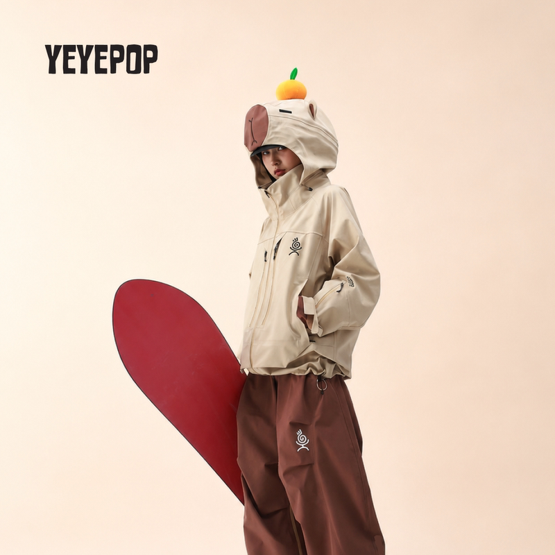 Yeyepop Kapibara 27 New Model 3L Hard Shell Ski Suit Professional Waterproof, Wear-Resistant and Windproof Men's and Women's Suit Yeyepop Kapibara 27 New Model 3L Hard Shell Ski Suit Professional Waterproof, Wear-Resistant and Windproof Men's and Women's Suit