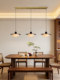 All-Copper Light Luxury French Vintage Style Restaurant Chandelier, Walnut Wood Simple Creative Bar Counter Lamp, Study Lamp, Bedroom Bedside Lamp