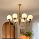 American-Style Retro All-Copper Living Room Chandelier, Vintage Style, Elegant Dining Room and Bedroom Lamp, North American Black Walnut Wood, Light Luxury, Eye-Friendly