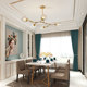 All-Copper Nordic Modern Minimalist Chandelier, Creative and Unique, Warm Living Room and Dining Room Molecular Lamp, Magic Bean Chandelier